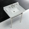 Fauceture Dreyfuss 30" Console Sink W/ SS Leg (8", 3 Hole), Marble White/ Nickel KVPB30M8SQ6ST - alternate 7